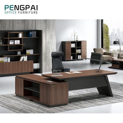 China Waterproof and Scratch Pengpai Executive Table Heavy Duty Executive Modular Hotsale Desk Table Functional Features with Oblique Legs for sale