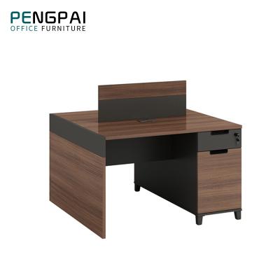 China Waterproof and Scratch Resistant PENGPAI 2 Person Desk Wood Workstation Cubicle Modern Desk for sale