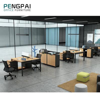 China Waterproof And Scratch Resistant PENGPAI Desk Separation Desk Furniture Smart Design 2 Person Ergonomic Workstation for sale