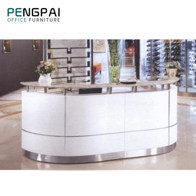 China Waterproof And Scratch Heavy Duty Custom White Half Round Standing Restaurant Reception Furniture for sale