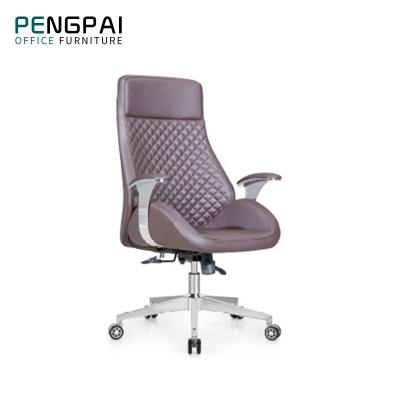 China (Size)Pengpai Adjustable Luxury Modern Leather Executive Staff Office Chair With Armrest for sale