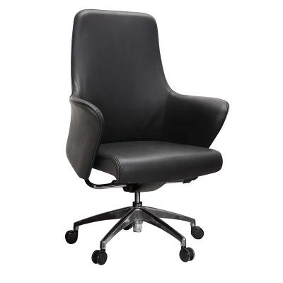 China Leather Office Chair (Height) Adjustable Lounge Chair Meeting Room Chair Rotation Design for sale