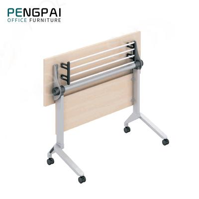 China Modern Foldable Training Room Tables Top Panel Metal Support Folding Training Table for sale