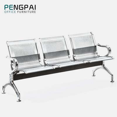 China Hot Sale Modern Airport Chair Hot Sale Metal 3 Seater Stainless Steel Waiting Chairs for sale