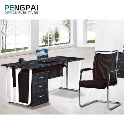 China Office furniture solution Pengpai design office furniture set luxury simple PU desk with leather top for sale