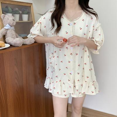 China 2022 New Summer Home Wear Shorts Sleeve Shorts Casual Beautiful QUICK DRY Simple Cotton Can Use Pajamas for sale