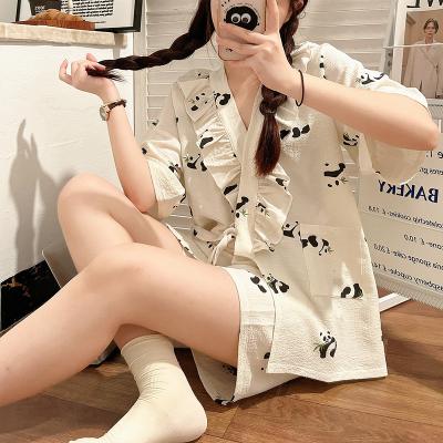 China 2022 QUICK DRY the new summer home wear simple cotton short sleeve shorts girl casual handsome can use women's pajamas for sale