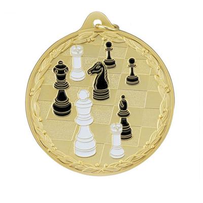 China Custom China Promotion Medallion Award Good Quality Metal Sports 3d Chess Medals With Ribbon for sale