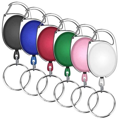 China Eco Friendly Wholesale Custom Retractable Metal Carabiner Retractable Key Chain Retractable Key Chain for sale