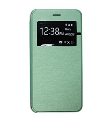 China Custom Green Flip Girls Phone 4 Leather Wallet Case With Window Show for sale