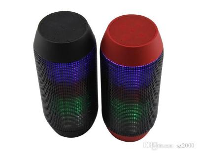 China Microphone FM Raido Pulse Portable Bluetooth Speaker Black With LED Light for sale