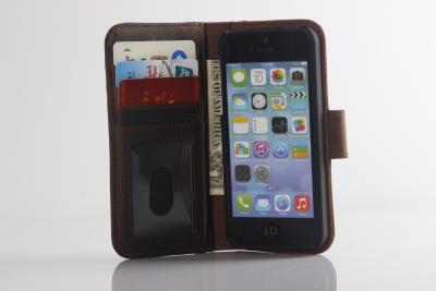 China Colorful Flip Shock Resistant Leather Smartphone Case With Camera Hole for sale