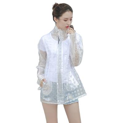 China Hot Selling 2022 New Transparent Lady Singlet Rainsuit Rainsuit 3D Rainsuit White Nylon Polyester PVC Coating Hot Selling Custom Made for sale