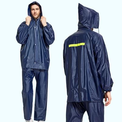 China Newest Arrival High Quality Bachelor Rainwear Industrial Custom Rain Coat For Motorcycle Raincoats For Adults Men Working Suit Reflective Raincoat for sale