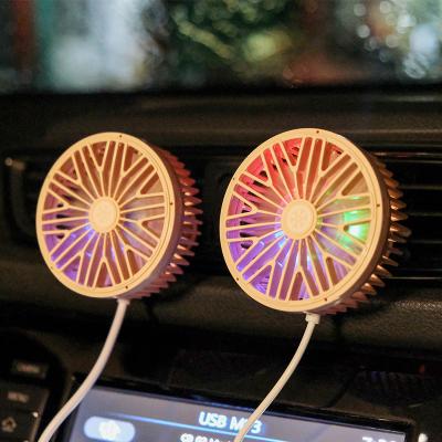 China For Creative Home and Car Fan Car USB Atmosphere Lamp Car Air Vent Fan for sale