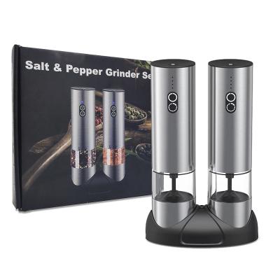 China Stocked Wholesale Electric Electronic Automatic Bulk Grinders Set 2022 Usb Charger Salt And Pepper Set From Factory Directly for sale