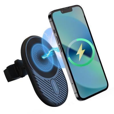 China Mobile Phone 15W Qi Car Mount Holder Fast Charging Magnetic Wireless Charger For iPhone 12 Pro Max In Magnetic With Phone Holder for sale