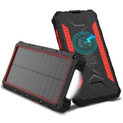 China Micro USB Input Radio Charging Waterproof Outdoor LED Solar Power Bank SOS Torch Emergency Light Signal Solar Power Banks for sale