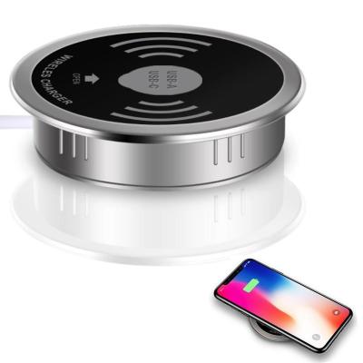 China Desktop Wireless Type-C Mobile Phone Charger USB-A Fast Charger 3.0 Embedded Outdoor Waterproof Qi Wireless Fast Charger for sale