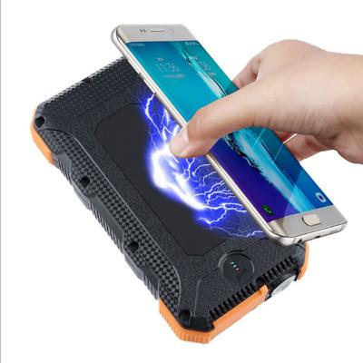 China Outdoor Portable Charger Powerbank Solar Panel Radio Support Fast Charging Powering Mobile Phone Fast Charging 30000 Mah Waterproof Solar Power Bank for sale