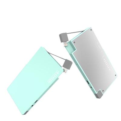 China Wholesales Super Thin Portable Aluminum Alloy Credit Card Phone Power Bank With Polymer 4000mAh OEM Power Source Mini Super Thin Powerbanks for sale