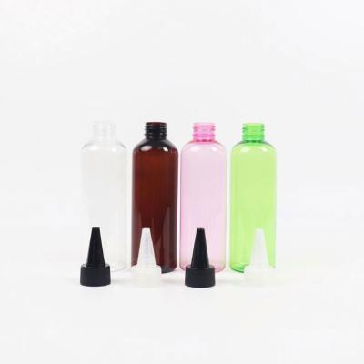 China Cosmetic Pink With Black Tip Oil Applicator Bottle For Hair Wholesale for sale