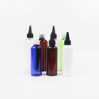 China Cosmetic 60ml 100ml 150ml 200ml Mini Squeeze Bottle Top Oil Applicator Cap Twist PET Clear For Hair for sale