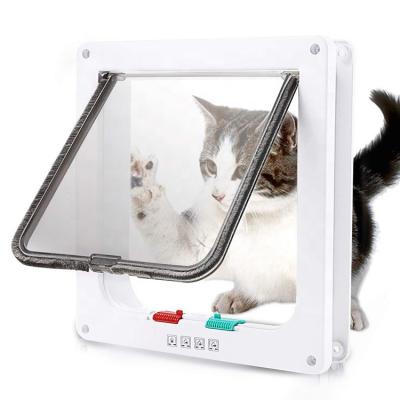 China Sustainable Cat Flap Door With 4 Way Locking ABS Security For Kitten Protect Support oneclick dropshipping for sale