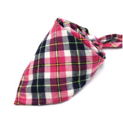 China Pet Viable Bandana Scrunchie Cotton Double Layer Matching Customable Bandana For Free Sample Plaid Print Sublimation Wholesale for sale