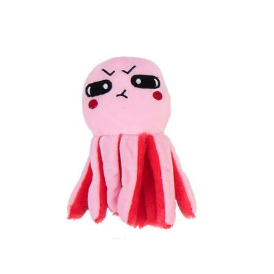 China Viable Angry Pink Octopus Stuffed Dog Chew Toy Octopus Plush Dog Squeak Toys For Wholesale for sale