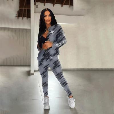 China Jogging Two-Piece Set Solid Trousers Pants Women Joggers Sweatsuit Zipper Tracksuit Set Breathable Slim Two-Piece Drop for sale