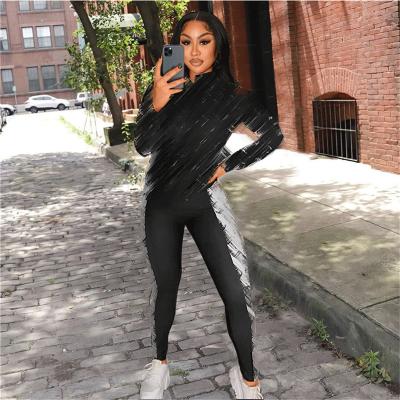 China Wholesale Fashion Casual Breathable Winter Two Piece Pants Set 2022 Sexy Drop Leg Sweatpants Set For Women for sale