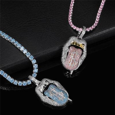 China Vintage New Fashion Bling Luxury High Quality Copper Iced Out Hip Hop Hitter Jewelry Cubic Chain Pendant Gold Plated Tennis Necklace for sale