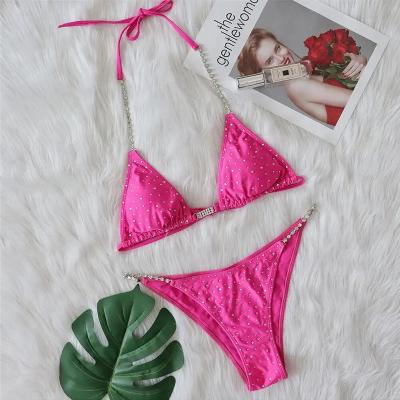 China Hot Selling Plus Size Cute Diamond Bikini Set High Quality Sexy Swimwear Swimwear For Women 2022 for sale