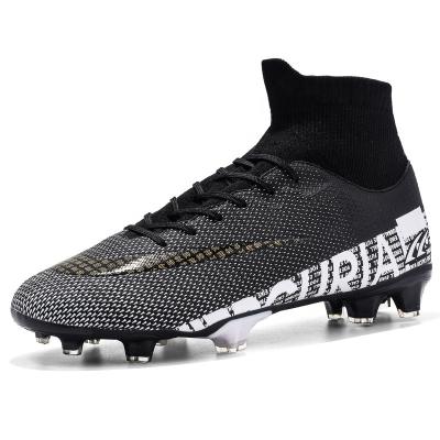 China Outdoor Men Boys Soccer Shoes FG Durable Soccer Boots High Ankle Kids Ankle Boots Sport Training Sneakers for sale