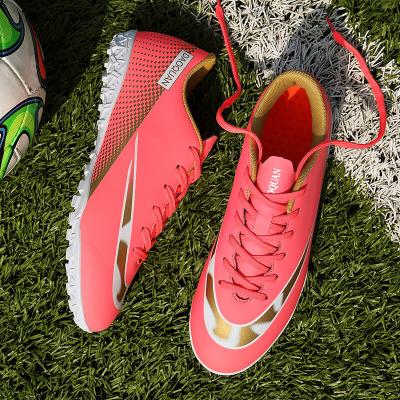 China Durable Men Women Professional Football Boots TF Kids Students Soccer Shoes Cleats Sports Sneakers Size 32-47 for sale