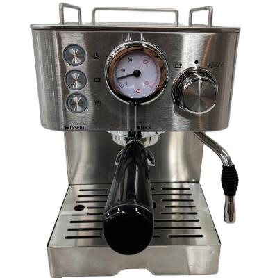 China Hotel 220V 1.25L 15bar/20bar ULKA pump stainless steel espresso coffee machine espresso coffee maker for home office for sale