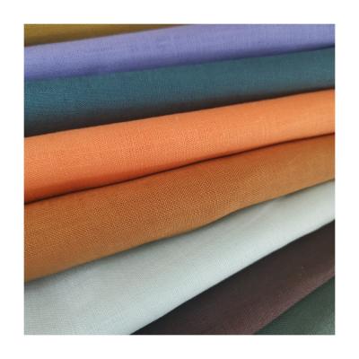 China QUICK DRY natural eco-friendly solid dyed pure linen fabric for clothing supplier price per meter French 100% linen fabric for bedding for sale