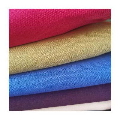 China Supplier Wholesale QUICK DRY solid dyed pure linen fabric for home bedding 100% natural eco-friendly French linen fabric for shirt garment for sale