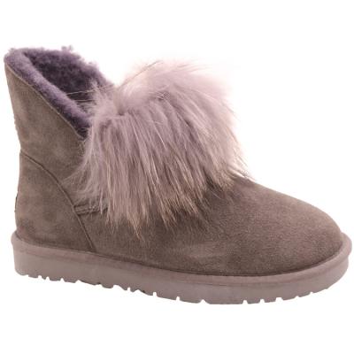 China Free Samples Fashion Trend CF-274 Colored Raccoon Fur Genuine Leather Women Snow Boots In Boots for sale