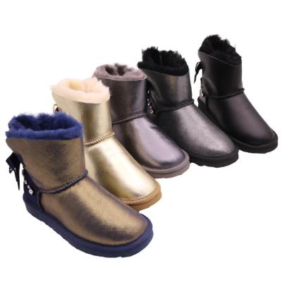 China Fashion Trend CF-021 Bowknot and Diamonds Cool Women Snow Ankle Boots Shoes, New Design Ladies Boots Women for sale