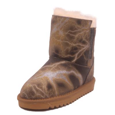 China CF-81Wholesale Thermal Cowboy Boots Pretty Winter Kids Boots Ankle Boots Free Samples Winter Boys Snow Shoes, Real Leather Kids: 24-35 Leopard for sale