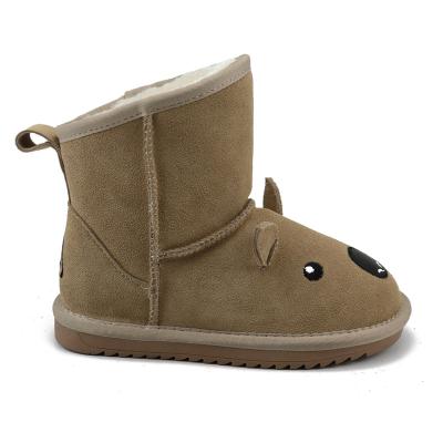 China Fashion trend CF-533 factory wholesale handmade genuine sheepskin wool for kids winter warm shearling snow boots for sale