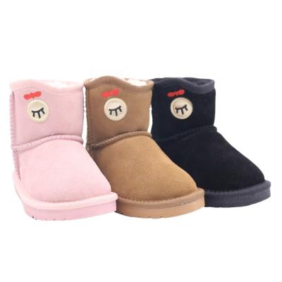 China CF-145 Winter Thermal Factory Ankle Design Sheepskin Cartoon Genuine Leather Australian Snow Boots Girls for sale