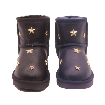 China CF-44 Thermal Appliqued Real Star Wool New Style Waterproof Kids Snow Boots, Kids Ankle Boots for sale