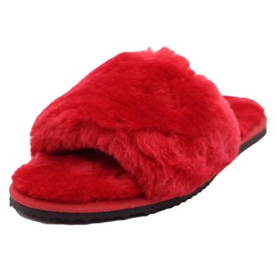 China Fashion natural low price fashion trend CF-054 factory wool winter women's classic slippers for sale