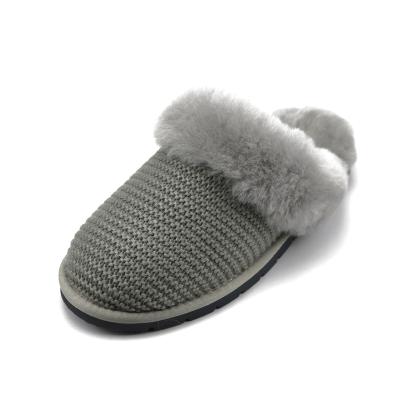 China Fashion Trend CF-525 2021 New Style Comfortable Wool Striping Soft Women Winter Indoor Slippers for sale