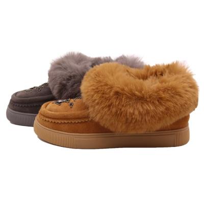 China Fashion Trend CF-004 Winter Women's Sheepskin Factory Fashion Trend And Sole Anti-slippery Rubber Snow Boots For Ladies for sale