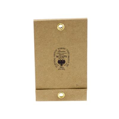 China Sustainable Foldable FSC Kraft Paper Custom Hangtag With Iron Ring For Clothing for sale