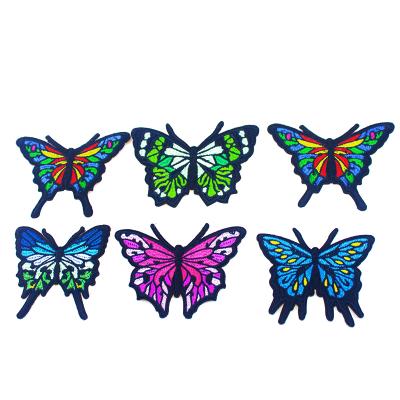 China beautiful decorative 3D China butterfly label embroidery patches on clothes for sale